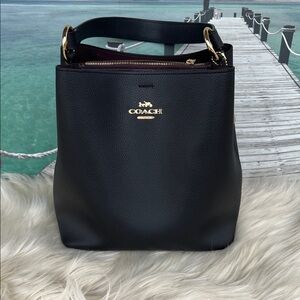 Coach Black Leather Shoulder Bag